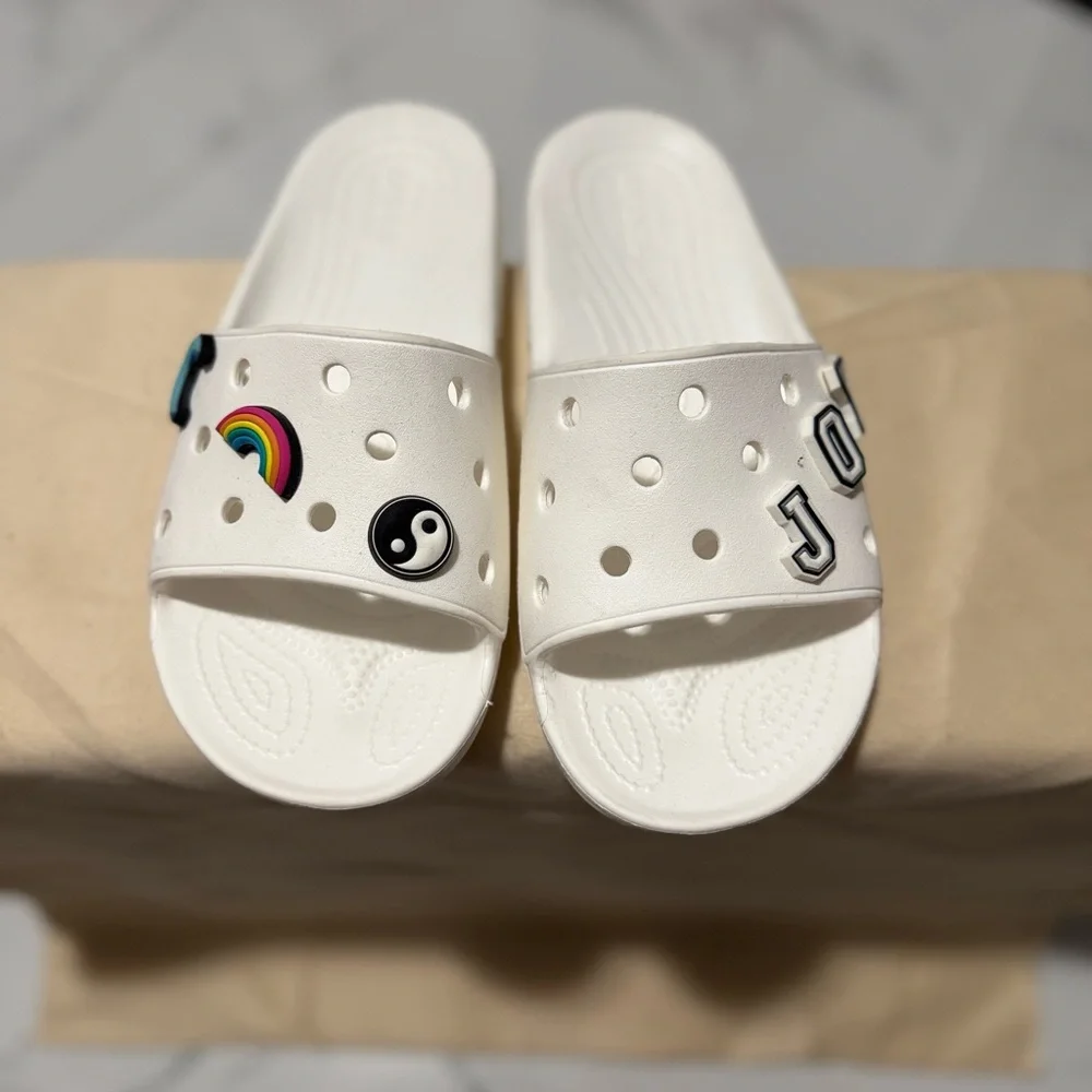 CROCS White Sandals with Perforated Design - Picture 2 of 5